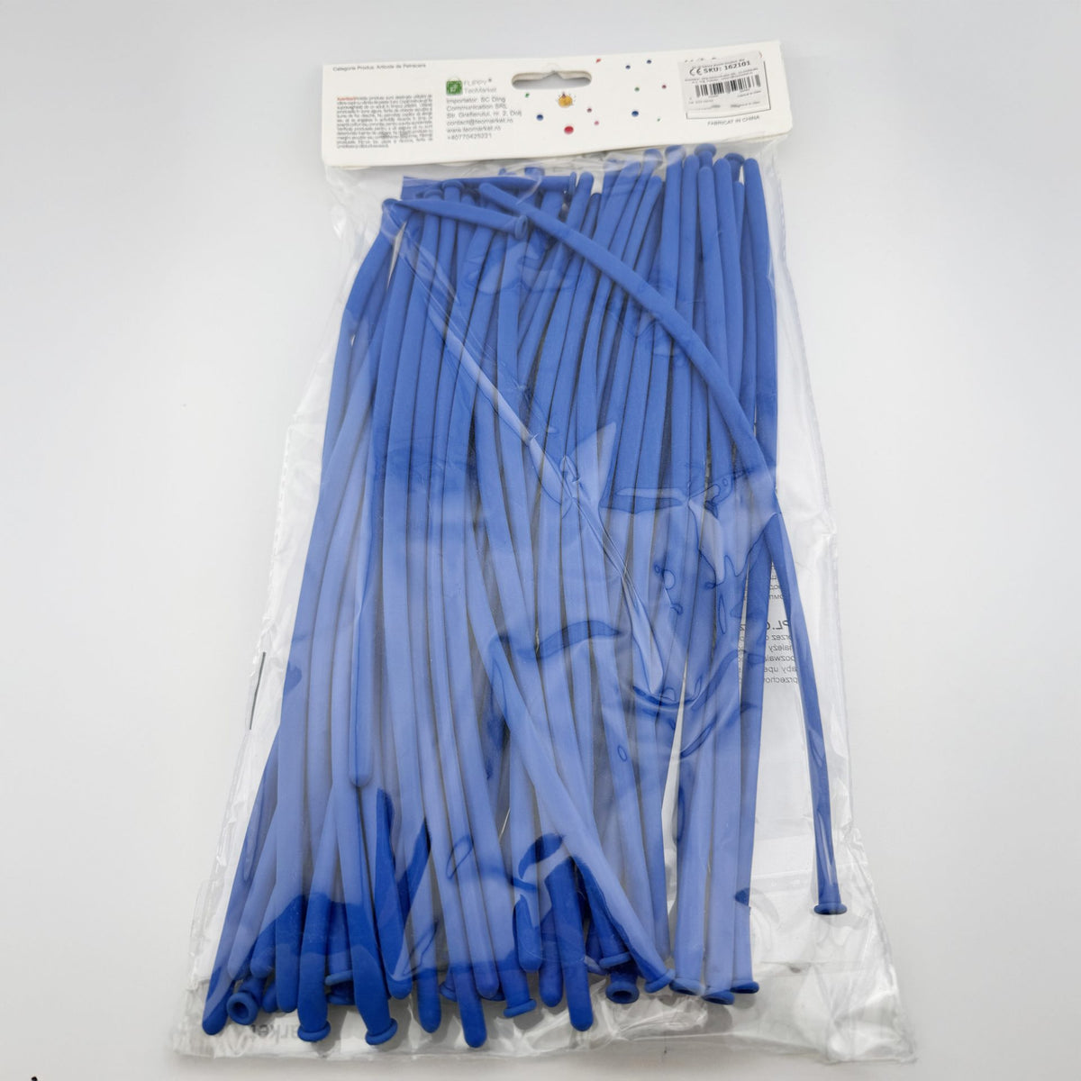 Baloane de Modelaj Profesionale, Set Accesorii Animatori, Latex Natural Flexibil, Lungime 150 cm, 50 Bucati, Albastru