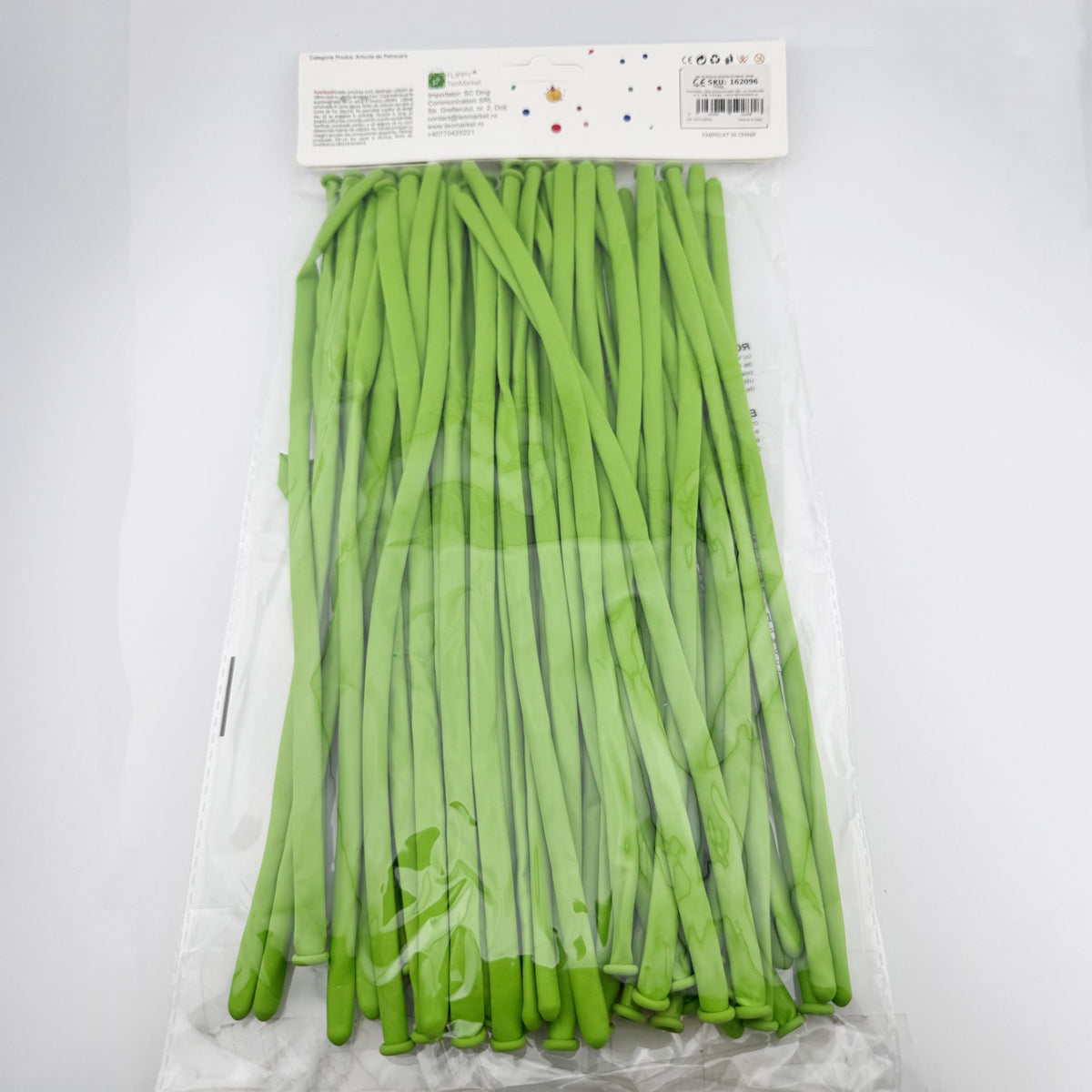 Baloane de Modelaj, Set 50 Bucati, Flexibile pentru Figuri si Animale, Latex Natural Premium, 30 cm, Extensibile 150 cm, Verde Deschis
