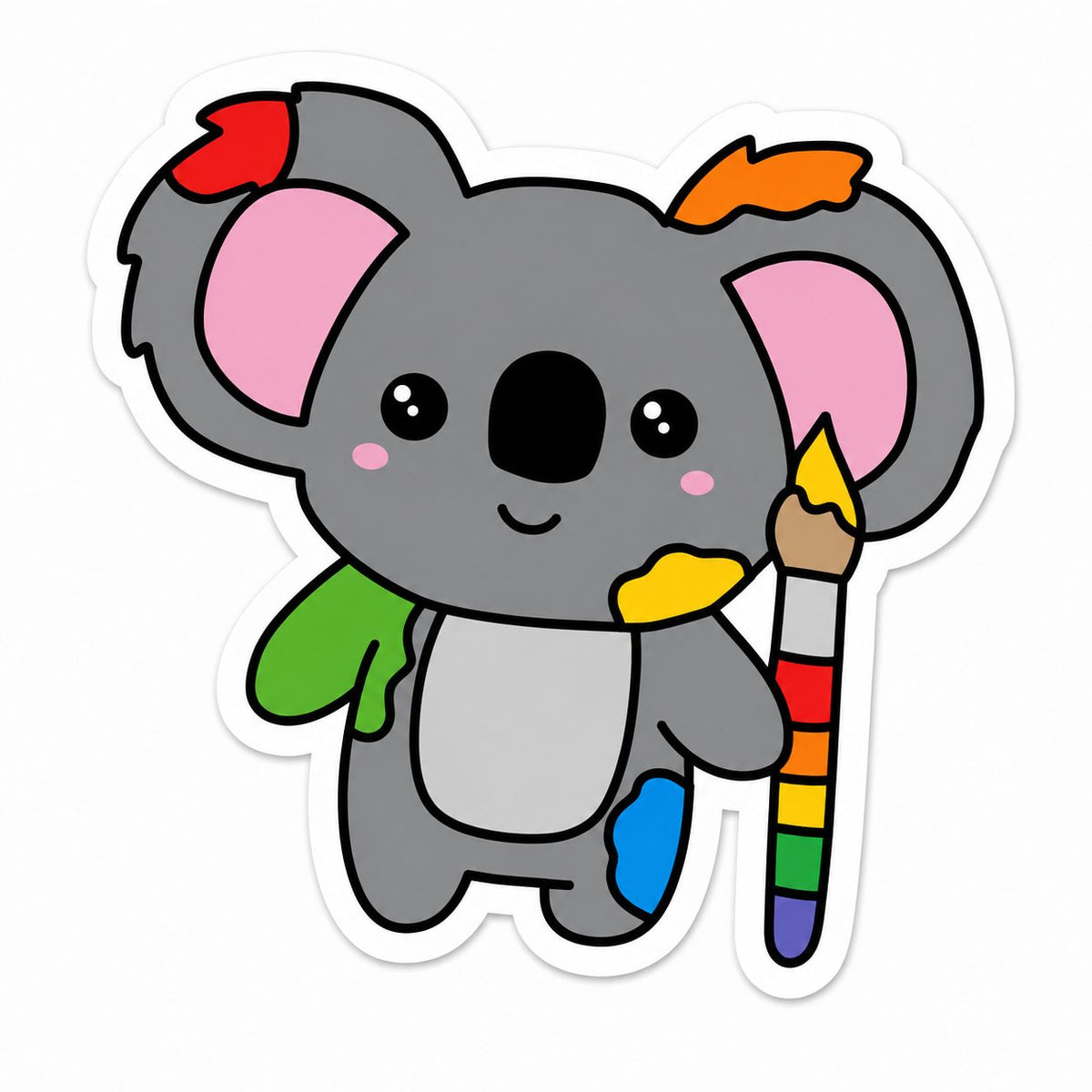 Set Stickere Decorative, Design Kawaii Si Mesaje Motivationale, PVC Autoadeziv, 50 Bucati, Multicolor