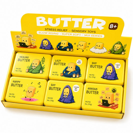 Sunny Butter, Jucarie Antistres Squishy, Slow Rising Forma Unt, Spuma Super Moale, Modele Diverse, Galben, 113g