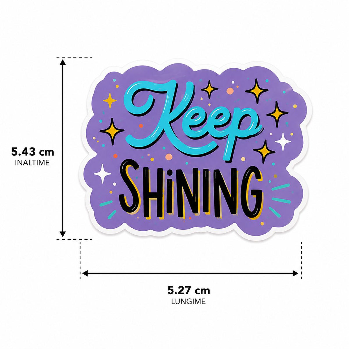 Set Stickere Motivationale, Citate Inspirationale Engleza, Impermeabile, Vinil Autoadeziv, 50 Bucati, Multicolor, 5.27 x 5.43 cm