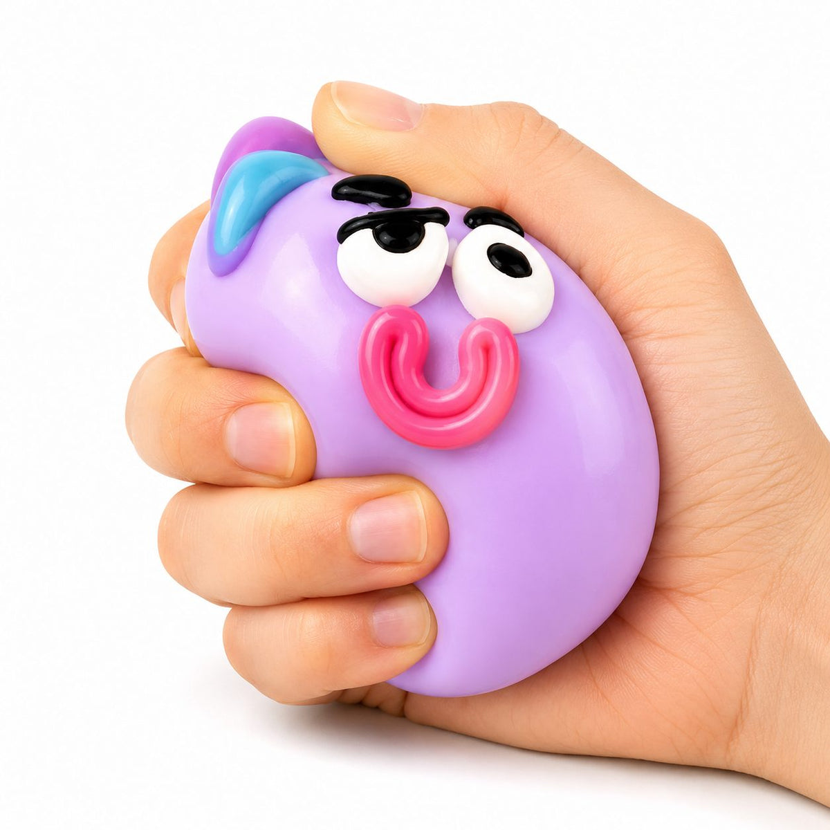 Jucarie Antistres Squishy, Model Fete Amuzante, Forma Rotunda, Termoplastic, Culoare Aleatorie, 1 Bucata