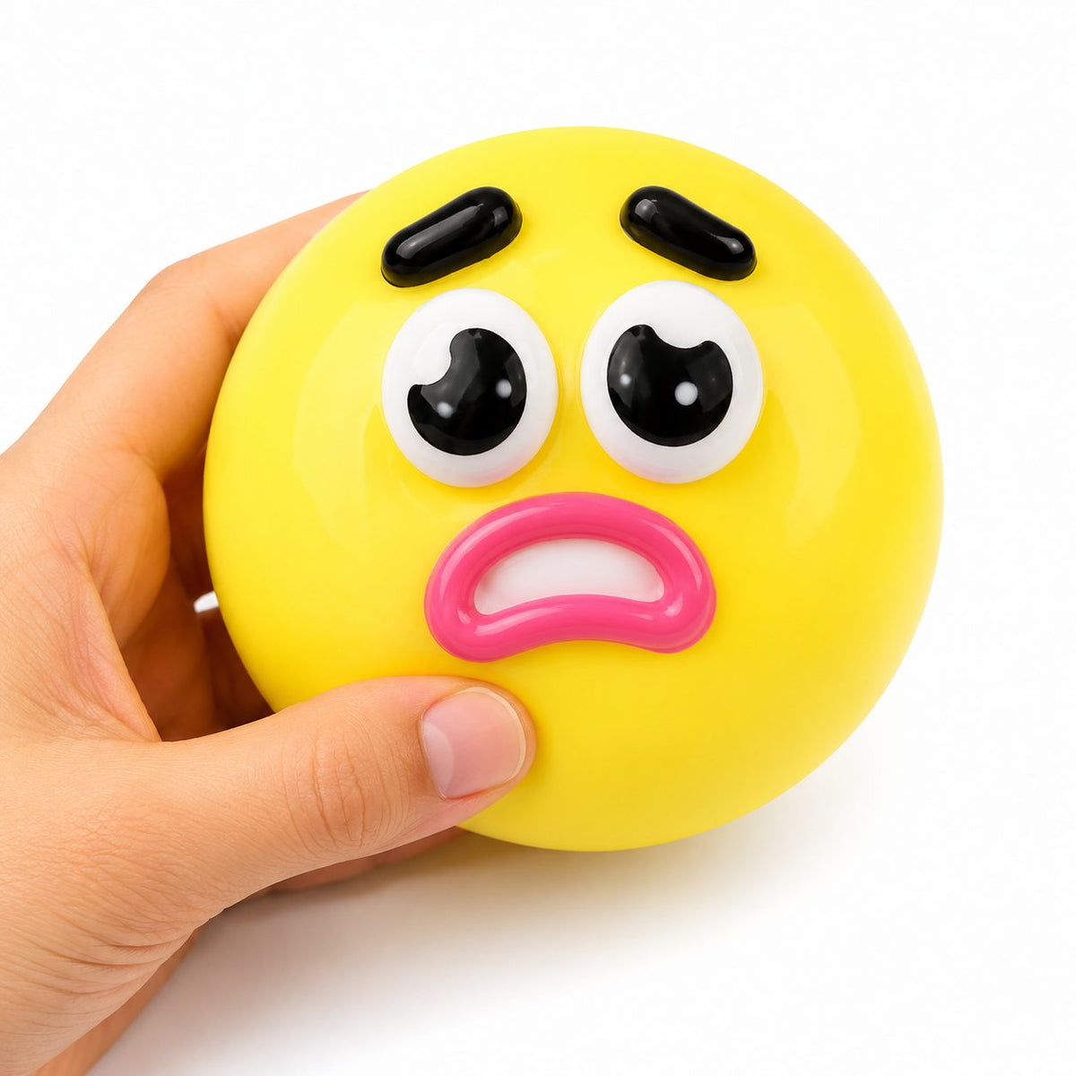 Jucarie Antistres Squishy, Model Fete Amuzante, Forma Rotunda, Termoplastic, Culoare Aleatorie, 1 Bucata