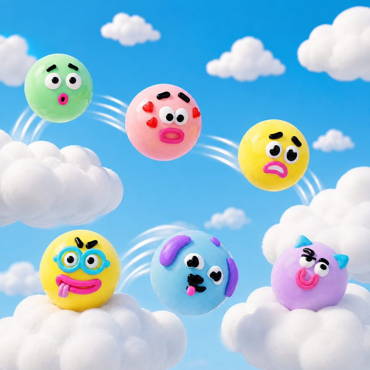 Jucarie Antistres Squishy, Model Fete Amuzante, Forma Rotunda, Termoplastic, Culoare Aleatorie, 1 Bucata