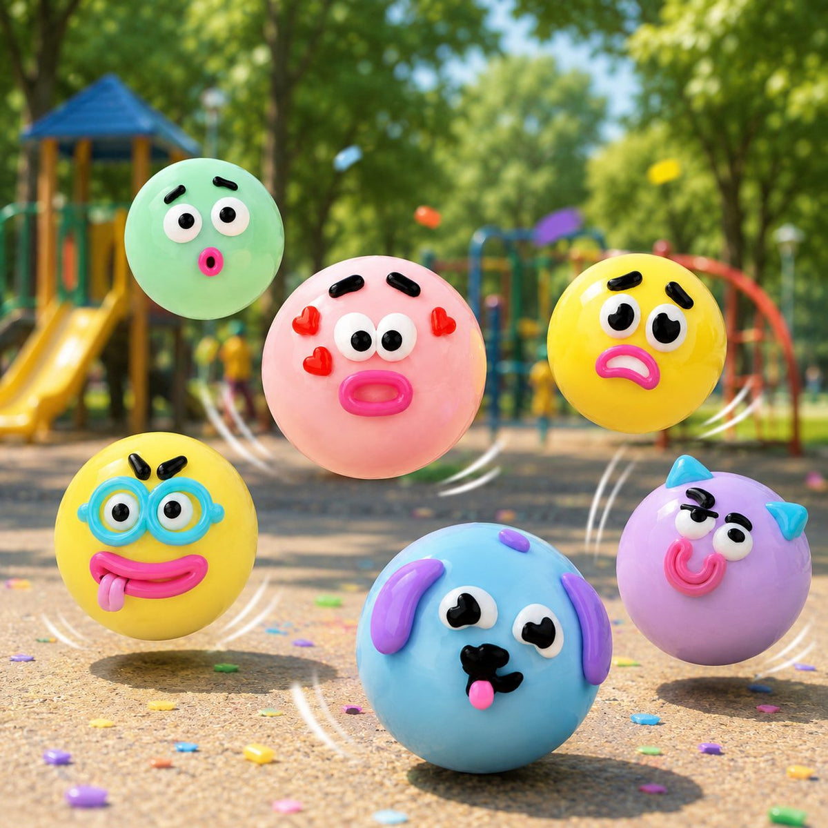 Jucarie Antistres Squishy, Model Fete Amuzante, Forma Rotunda, Termoplastic, Culoare Aleatorie, 1 Bucata