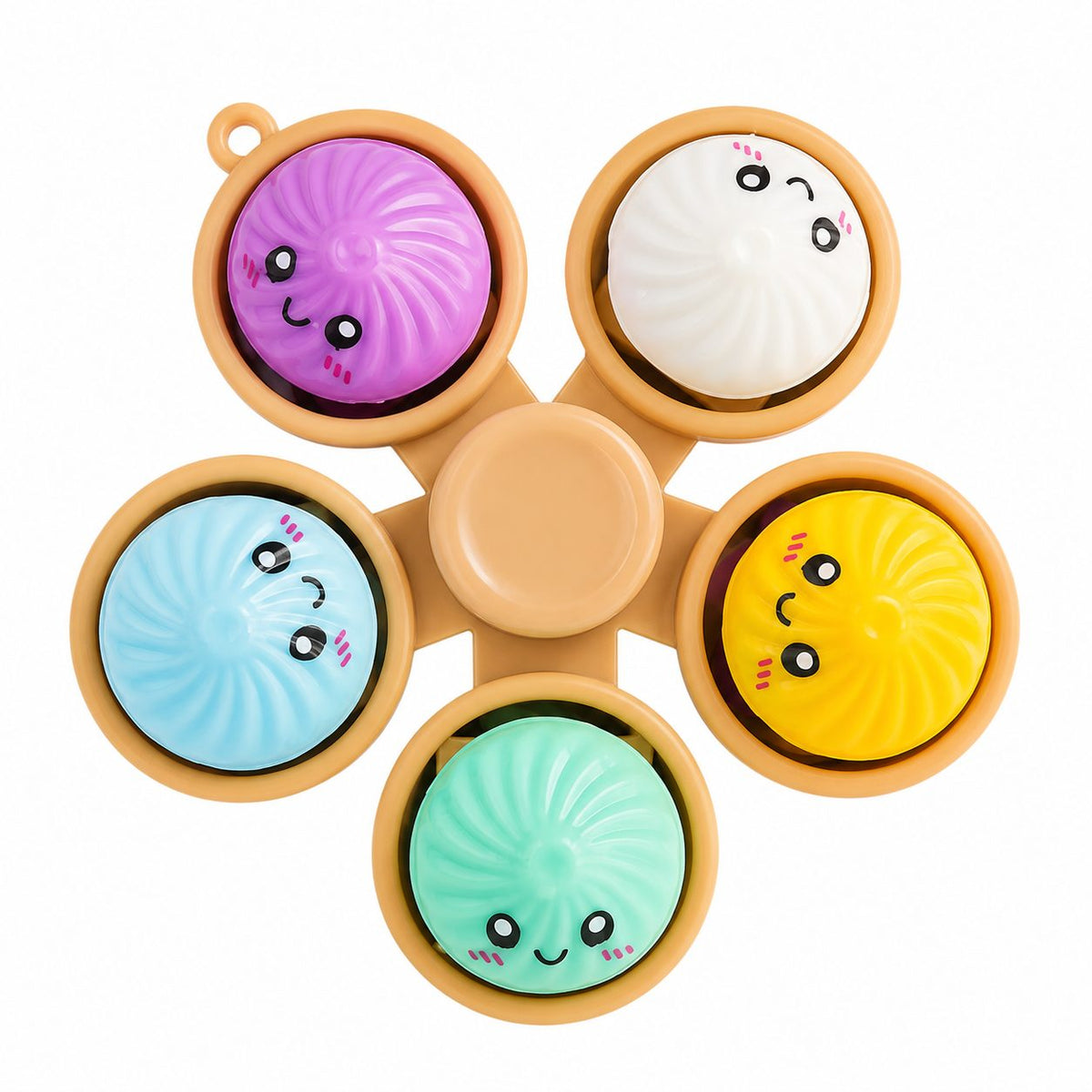 Fidget Spinner Antistres, Bile Senzoriale Baozi Kawaii, Plastic Si Cauciuc, 5 Elemente, Multicolor