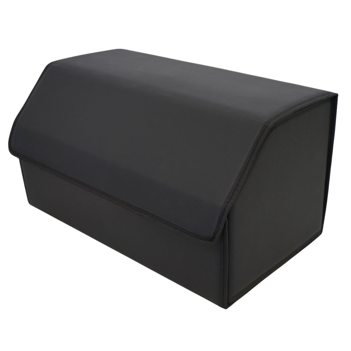 Organizator Portbagaj Auto Premium, Geanta Depozitare cu Capac, Pliabil si Impermeabil, Piele Ecologica PU, 2 Compartimente, Negru, 55 x 30 x 30 cm