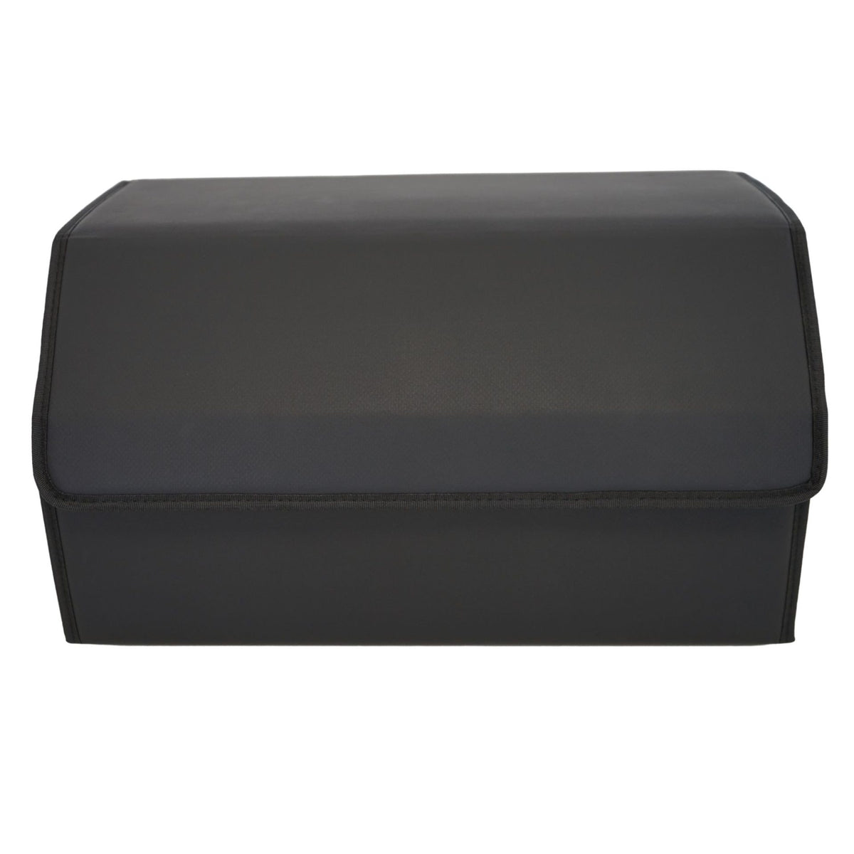 Organizator Portbagaj Auto Premium, Geanta Depozitare cu Capac, Pliabil si Impermeabil, Piele Ecologica PU, 2 Compartimente, Negru, 55 x 30 x 30 cm