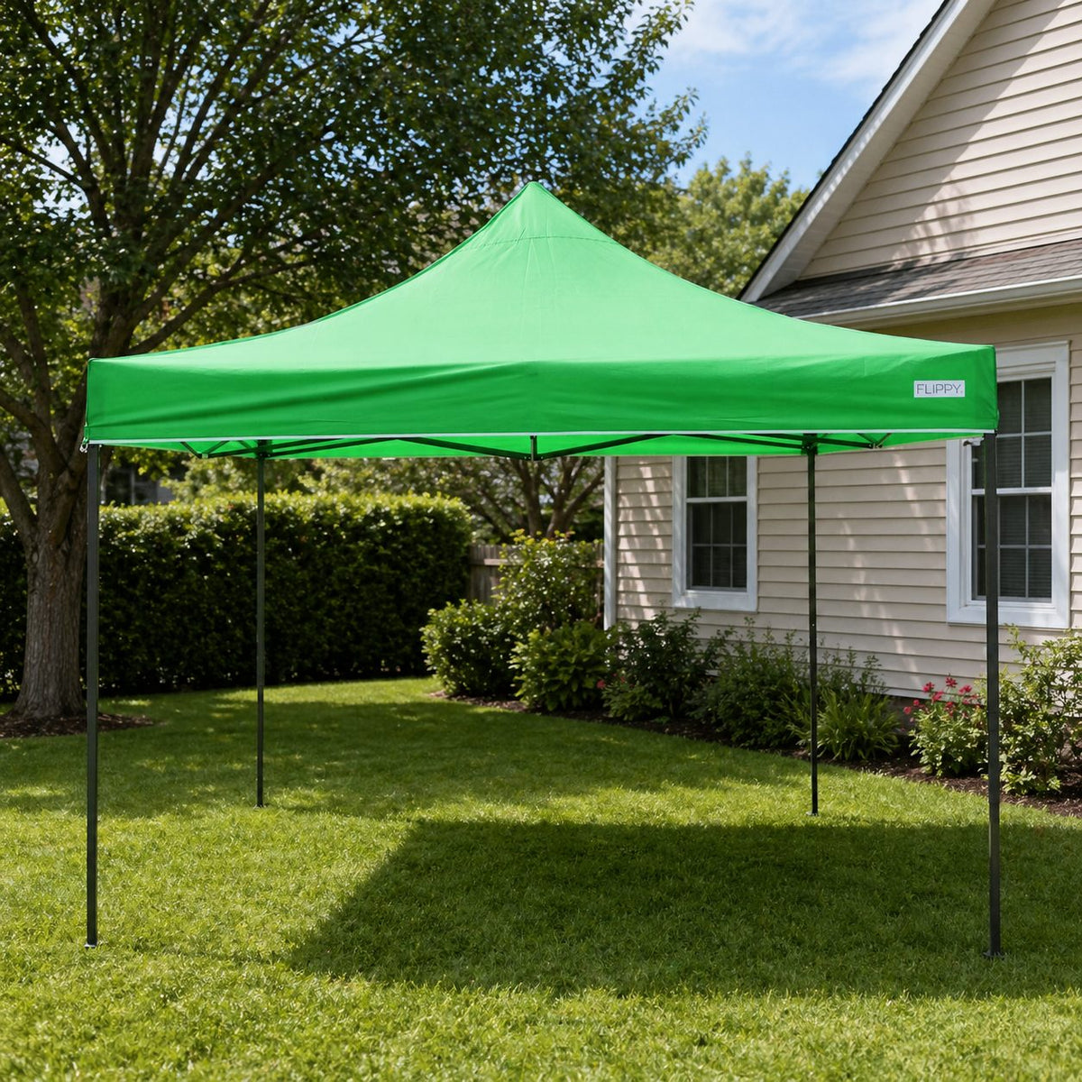 Cort Pavilion Pliabil 3x3m, Cadru Metalic Ranforsat cu Inaltime Ajustabila, Acoperis Impermeabil Poliester Oxford 420D, Verde Deschis
