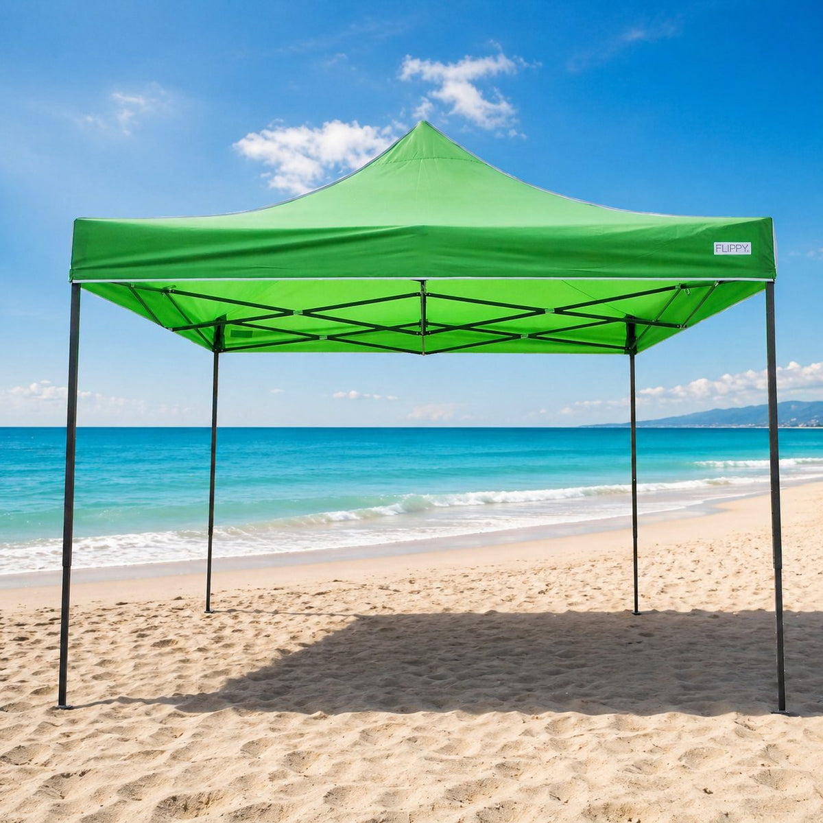 Cort Pavilion Pliabil 3x3m, Cadru Metalic Ranforsat cu Inaltime Ajustabila, Acoperis Impermeabil Poliester Oxford 420D, Verde Deschis