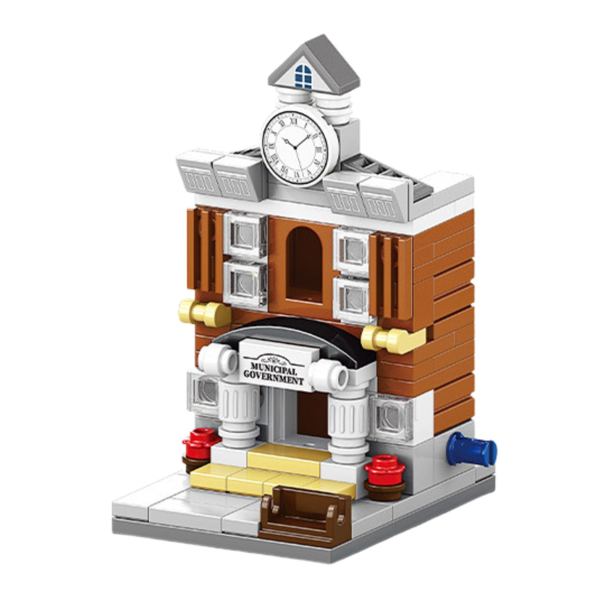 Set de Constructie si Jucarie Educativa STEM, Model 3D Strada Comerciala Europeana, Dezvoltare Creativitate si Logica, plastic, 121 Piese, +6 Ani, 6.4 x 5.6 x 9.2 cm, Maro/Gri