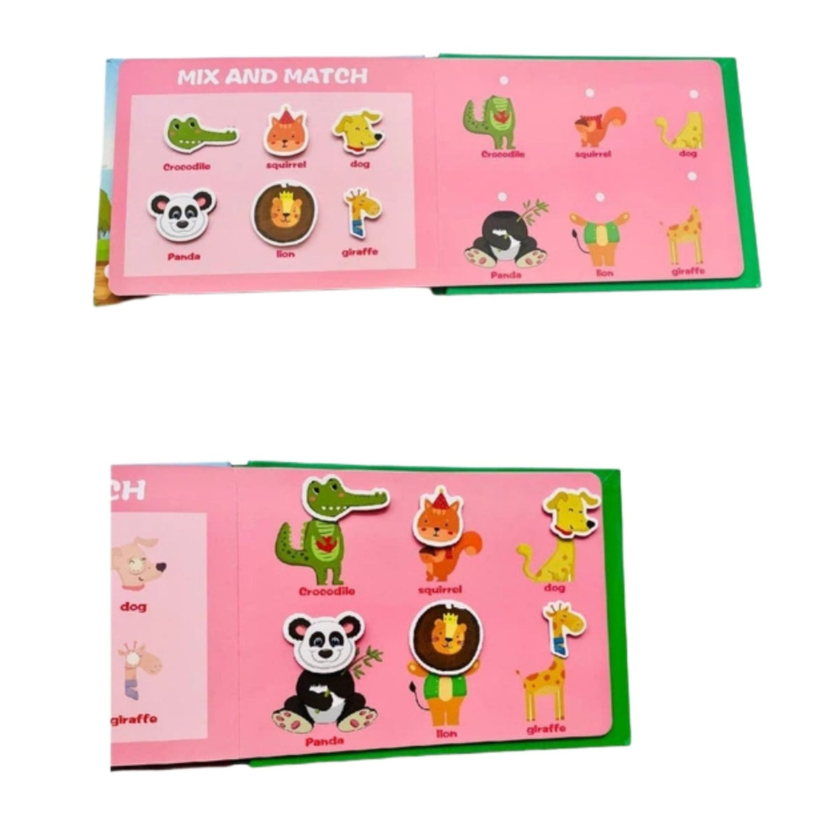 Carte Educativa Quiet Book Senzoriala, Joc Montessori cu Stickere Reutilizabile si Puzzle, Invatare Limba Engleza, Lumea Animalelor, Carton Plastificat cu Scai, 10 Pagini, 3 Ani+, Multicolor