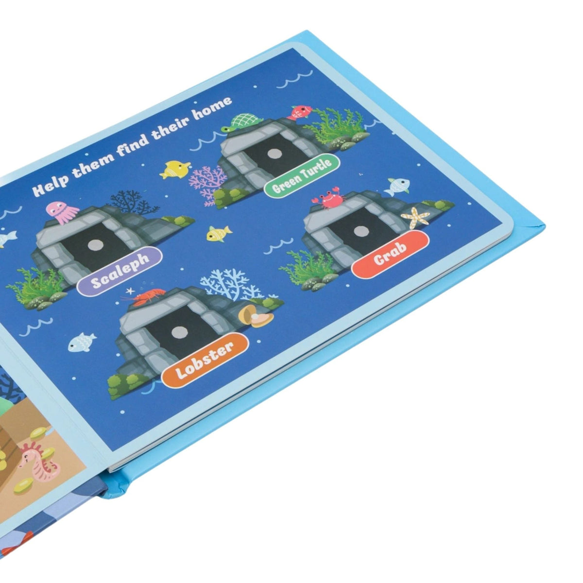 Carte Educativa Montessori, Quiet Book Senzoriala cu Stickere Reutilizabile Velcro, Joc Interactiv Dezvoltare Motricitate, Lumea Acvatica, Carton Plastificat Impermeabil, 10 Pagini, Multicolor, 3 Ani+