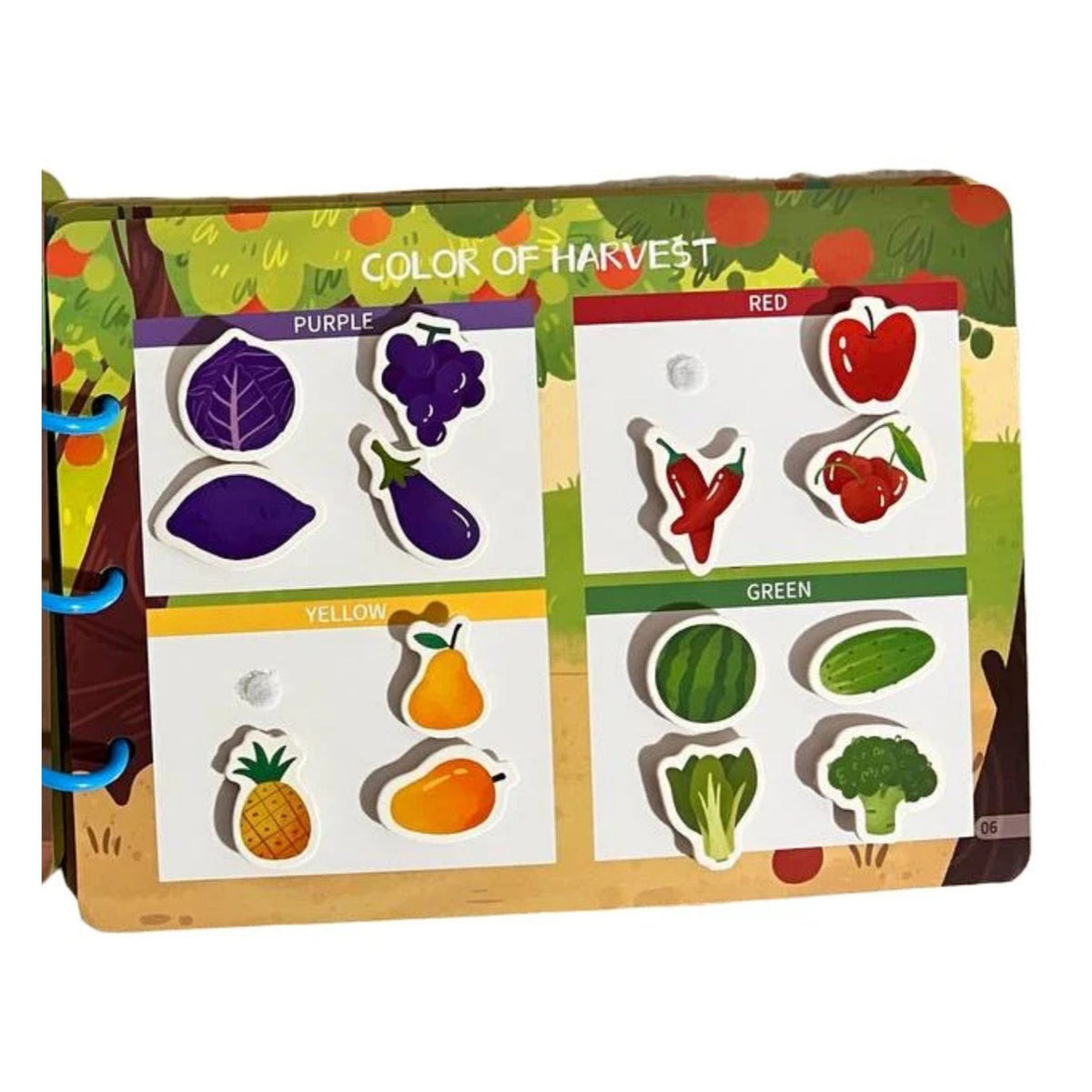 Carte Educativa Montessori, Busy Book Senzoriala cu Stickere Reutilizabile si Scai, Model Viata la Ferma, Dezvoltare Motricitate Fina, Carton Plastificat, 10 Pagini, Multicolor, +3 Ani