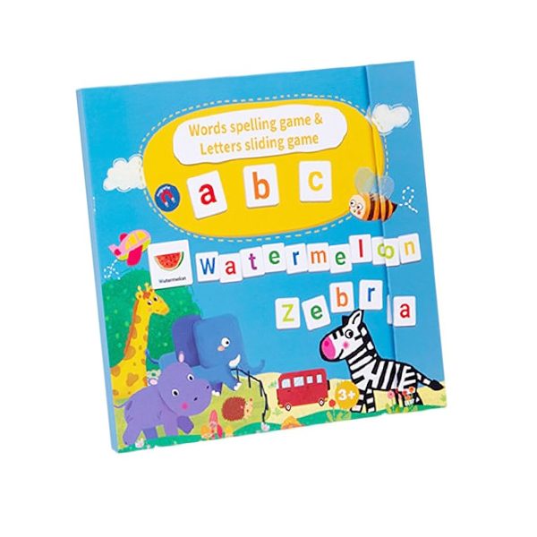 Joc Educativ Montessori, Carte Magnetica Alfabet Englez, Recunoastere Litere si Formare Cuvinte, Carton si Magnet, 3+ Ani, 27x26.2x1.5 cm, Multicolor