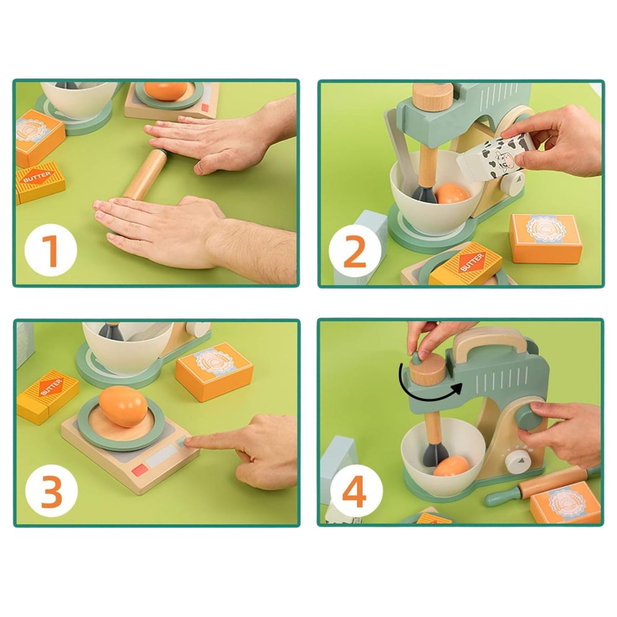 Aparat de Cafea din Lemn, Jucarie Montessori Educativa pentru Joc de Rol, Set Barista Interactiv cu Capsule si Accesorii, Lemn Masiv, 3 ani+, Multicolor, 0.9 kg