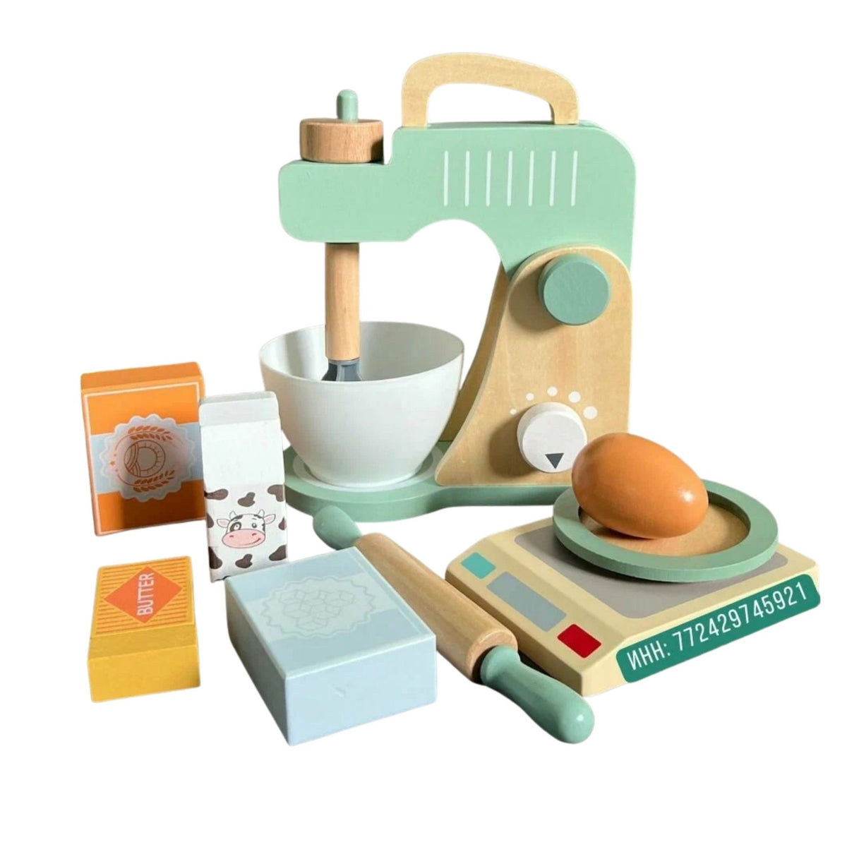Aparat de Cafea din Lemn, Jucarie Montessori Educativa pentru Joc de Rol, Set Barista Interactiv cu Capsule si Accesorii, Lemn Masiv, 3 ani+, Multicolor, 0.9 kg