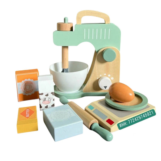 Aparat de Cafea din Lemn, Jucarie Montessori Educativa pentru Joc de Rol, Set Barista Interactiv cu Capsule si Accesorii, Lemn Masiv, 3 ani+, Multicolor, 0.9 kg