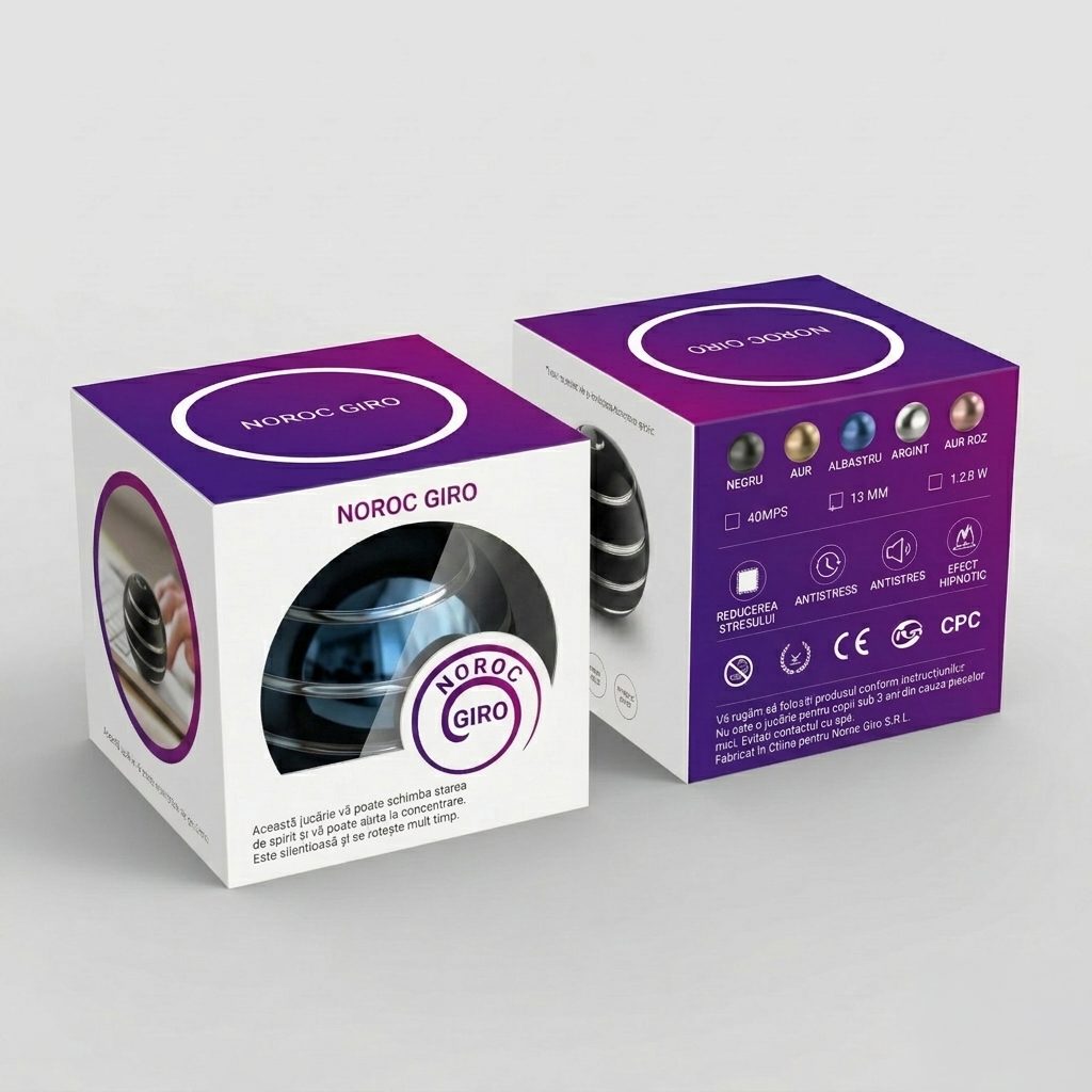 Jucarie Antistres Fidget Spinner Sfera, Rulment Inox pentru Focus si Relaxare, Aliaj Zinc, 40 mm, Negru