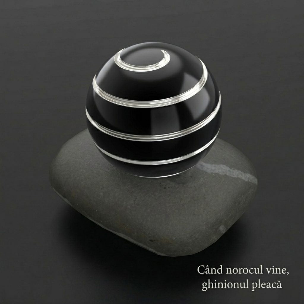 Jucarie Antistres Fidget Spinner Sfera, Rulment Inox pentru Focus si Relaxare, Aliaj Zinc, 40 mm, Negru