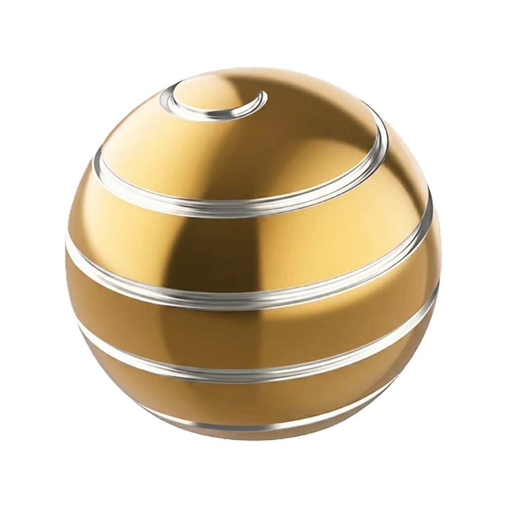 Sfera Fidget Spinner Metalic Antistres, Rulment Inox de Inalta Precizie, Corp din Aliaj Zinc, Jucarie de Birou pentru Concentrare si Relaxare, 40 mm, Auriu