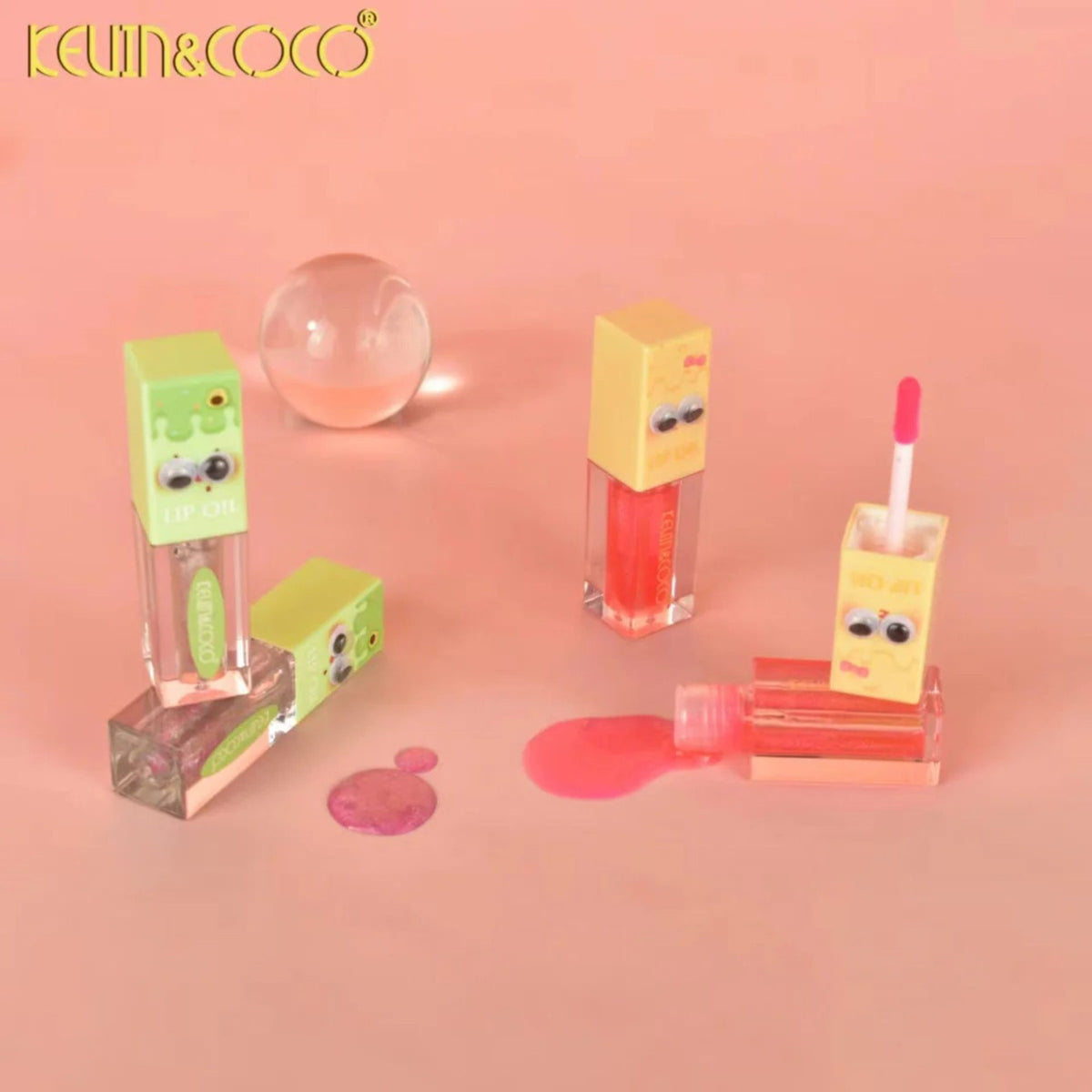 Kevin&Coco Ulei de Buze Hidratant, Lip Oil cu Textura Usoara si Finish Lucios, Formula Non-Lipicioasa, 27.1 g, Roz