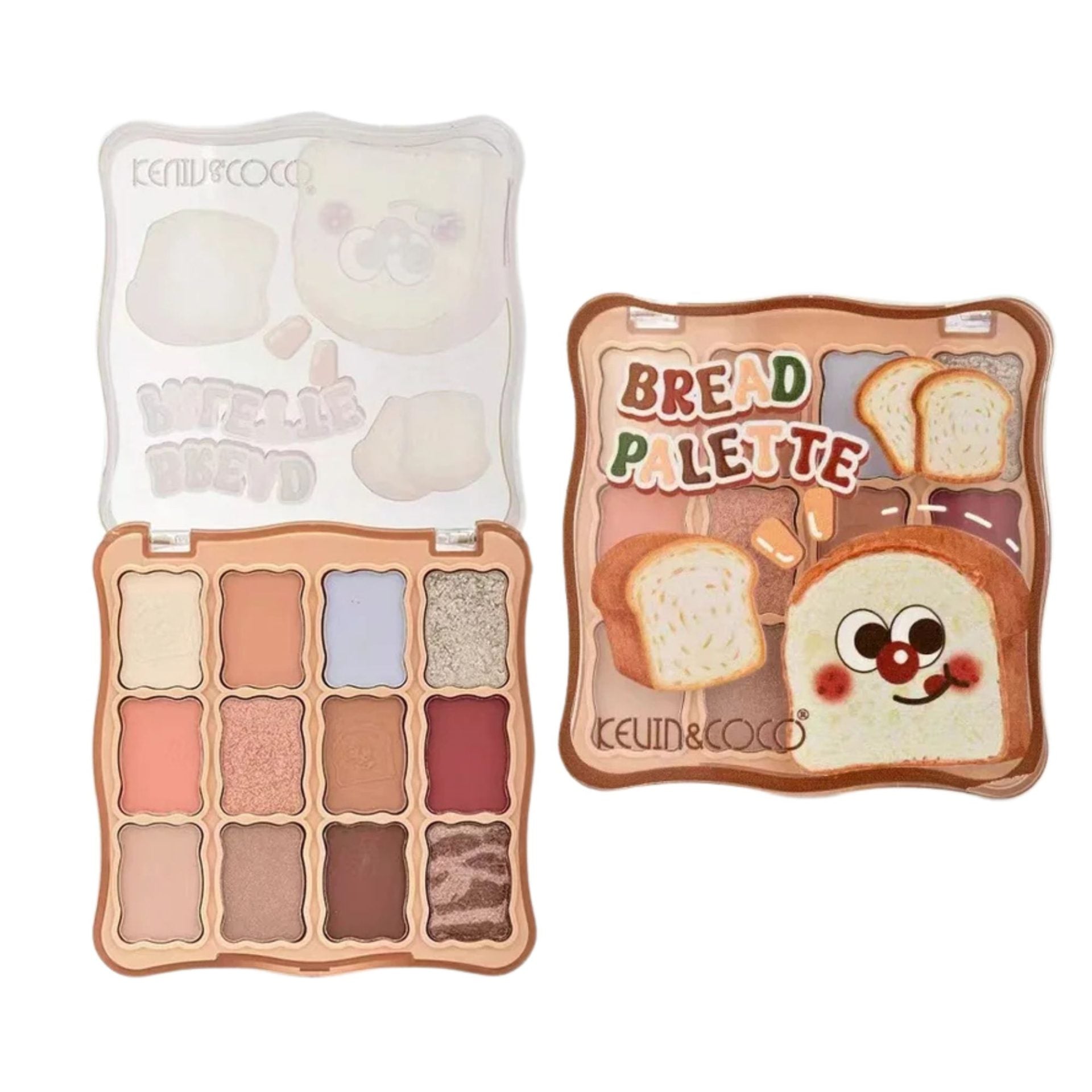 Kevin&Coco, Paleta Farduri de Ochi, 12 Nuante cu Pigmentare Intensa, Finisaj Mat si Shimmer, Textura Catifelata, 82.7 g, Soft Nude