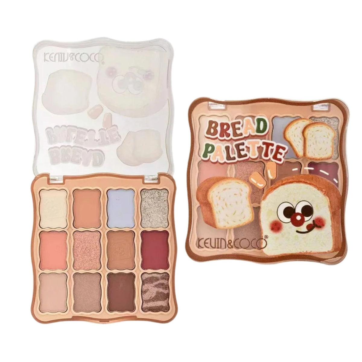 Kevin&Coco, Paleta Farduri de Ochi, 12 Nuante cu Pigmentare Intensa, Finisaj Mat si Shimmer, Textura Catifelata, 82.7 g, Soft Nude