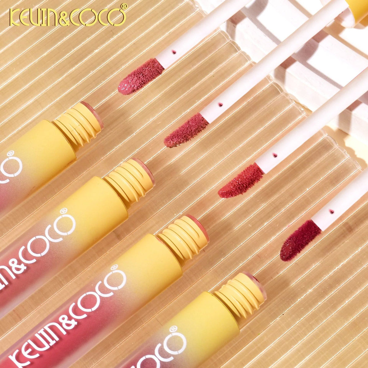 Kevin&Coco Set Luciu de Buze Fries Baby, Lip Gloss Hidratant cu Textura Lichida, Rezistent la Transfer, 4 Bucati, Model C, Multicolor, 27.2 ml