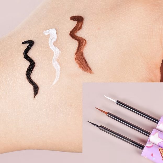 Kevin&Coco Tus de Ochi Lichid, Eyeliner cu Pensula Precisa, Formula Hipoalergenica Rezistenta, Aspect Mat, 1.5 ml, Nuanta 1, Negru