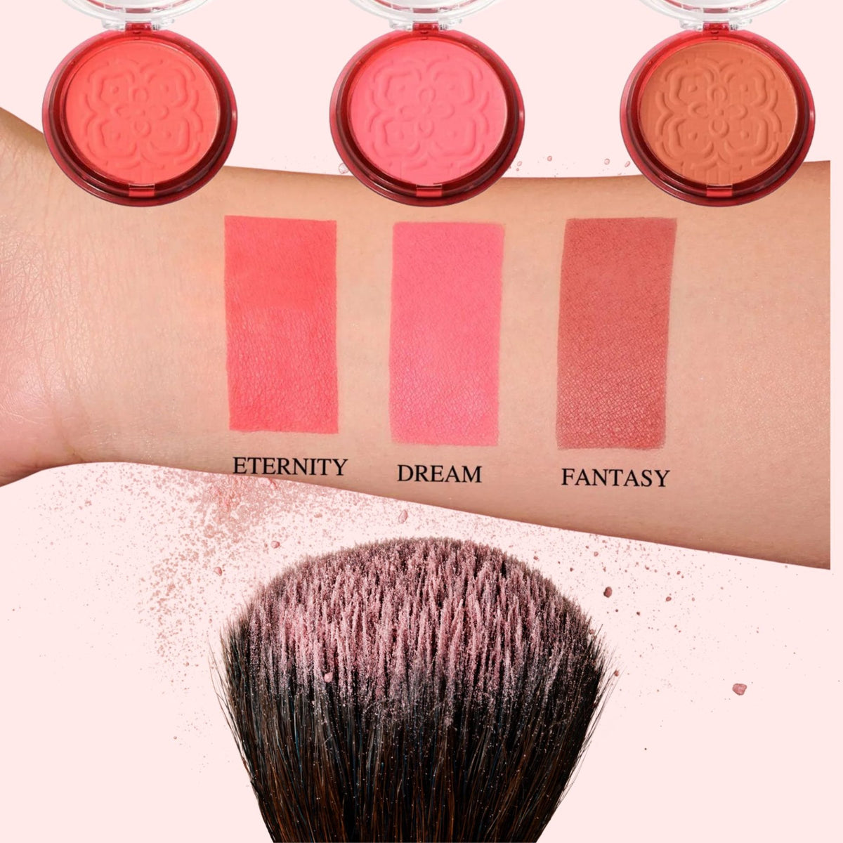 Kevin&Coco Fard de Obraz Lily Petals, Blush Compact cu Textura Fina si Efect Luminos, Pigmentatie Modulabila, Toate Tipurile de Ten, Model Dream, 9.3 g, Roz Pudrat