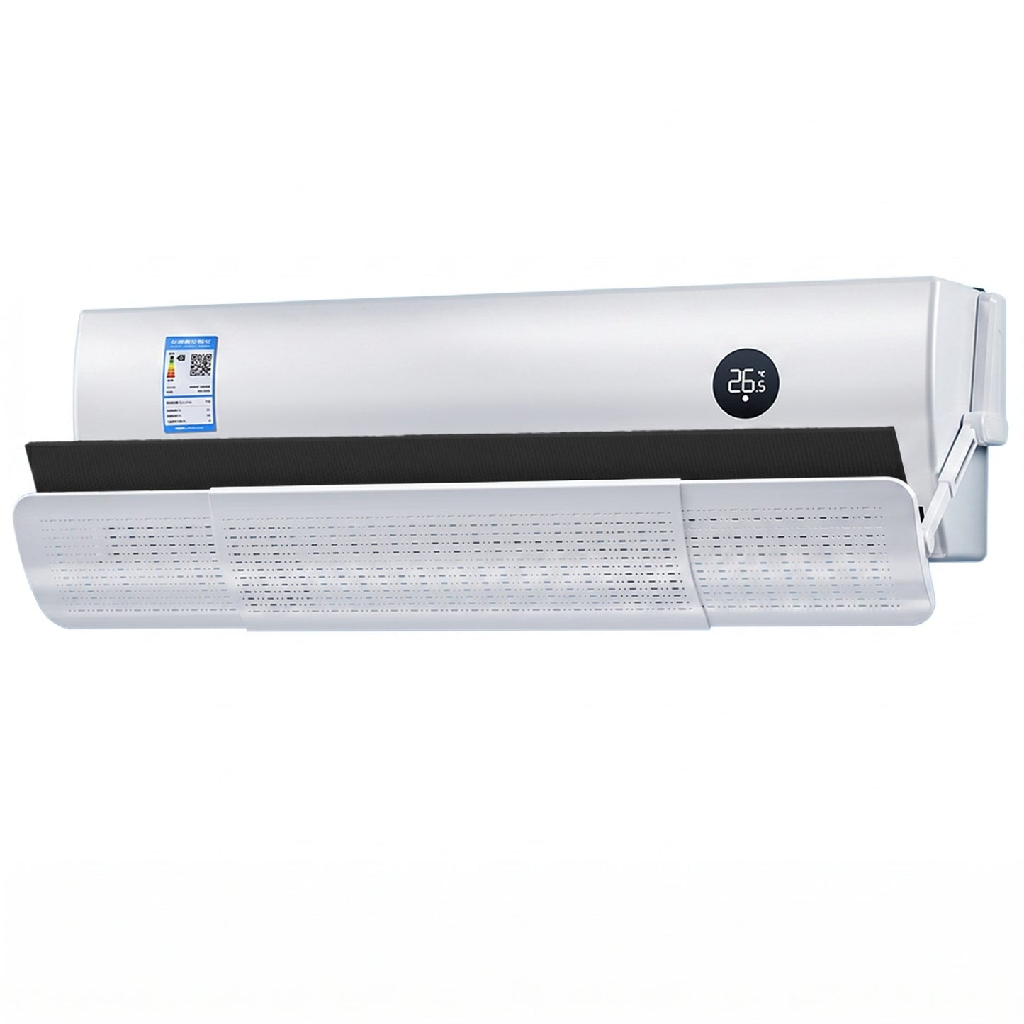 Deflector Aer Conditionat Cu Filtru Carbon Activ, Purificare Si Protectie Curent Aer, Ajustabil 180 Grade, Plastic, 106 x 18 cm, Alb