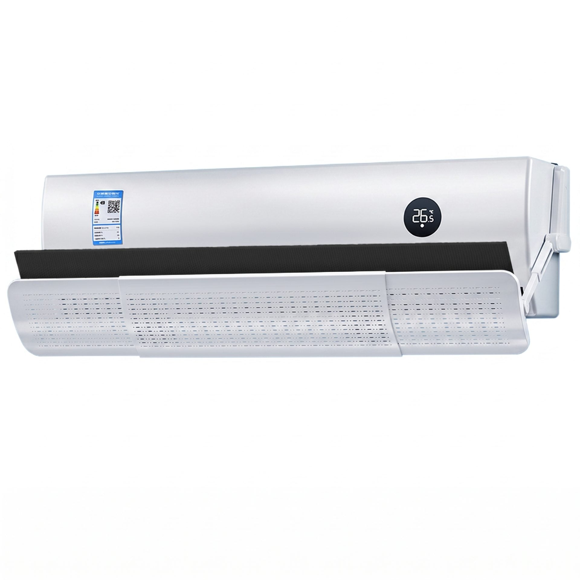 Deflector Aer Conditionat Cu Filtru Carbon Activ, Purificare Si Protectie Curent Aer, Ajustabil 180 Grade, Plastic, 106 x 18 cm, Alb
