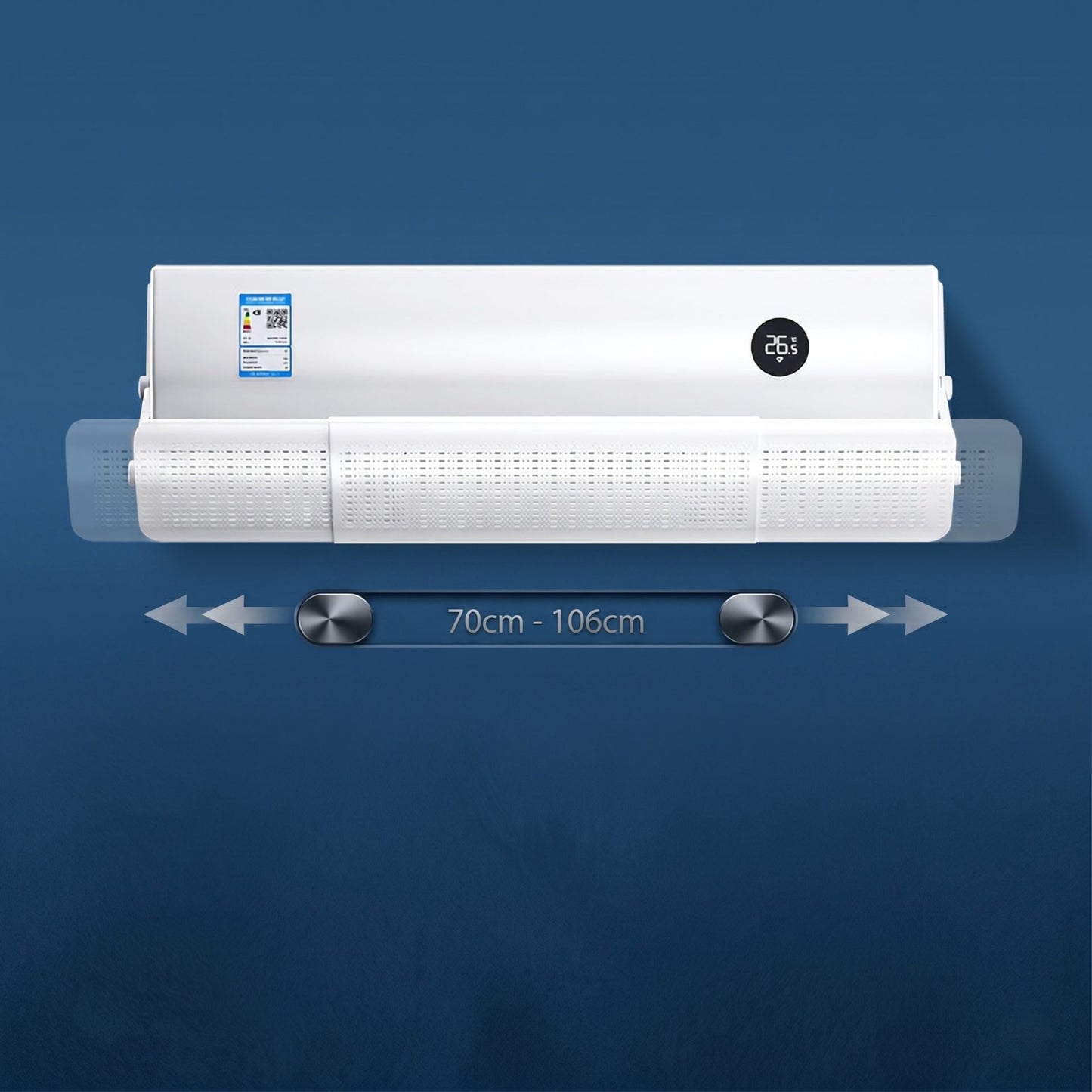 Deflector Aer Conditionat Universal, Protectie Curent Aer Rece si Cald, Ajustabil 180 Grade, Plastic, 106 x 18 cm, Alb