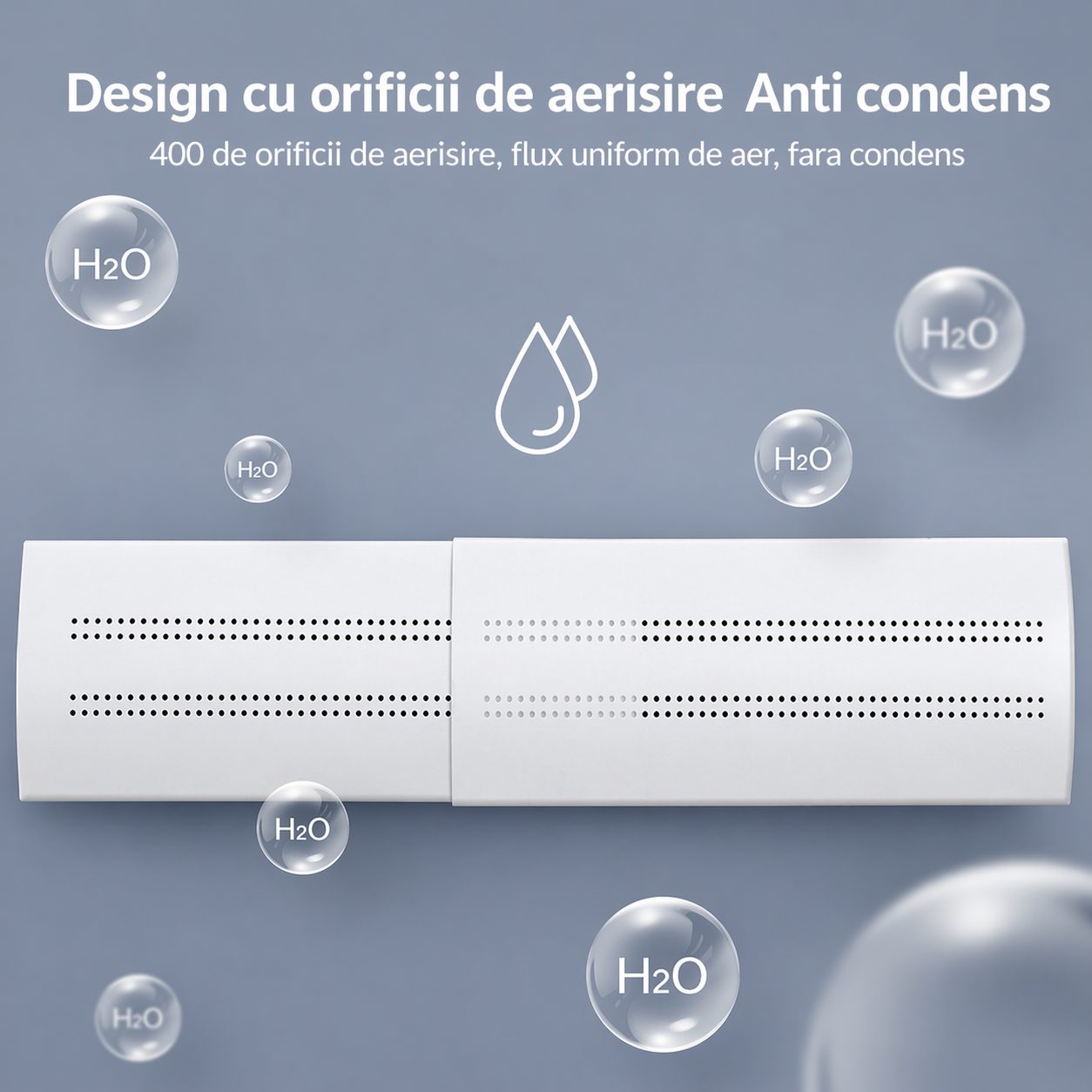 Deflector Aer Condiționat, Model A cu Braț Ajustabil și Orificii de Ventilare, Capac Direcționare Flux de Aer, Anti-Suflare Directă, Plastic, 90 cm, Alb