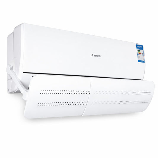 Deflector Aer Conditionat Model S, Paravant pentru Redirectionarea Fluxului de Aer, 3 Panouri Ajustabile, Plastic, 56 x 18 cm, Alb