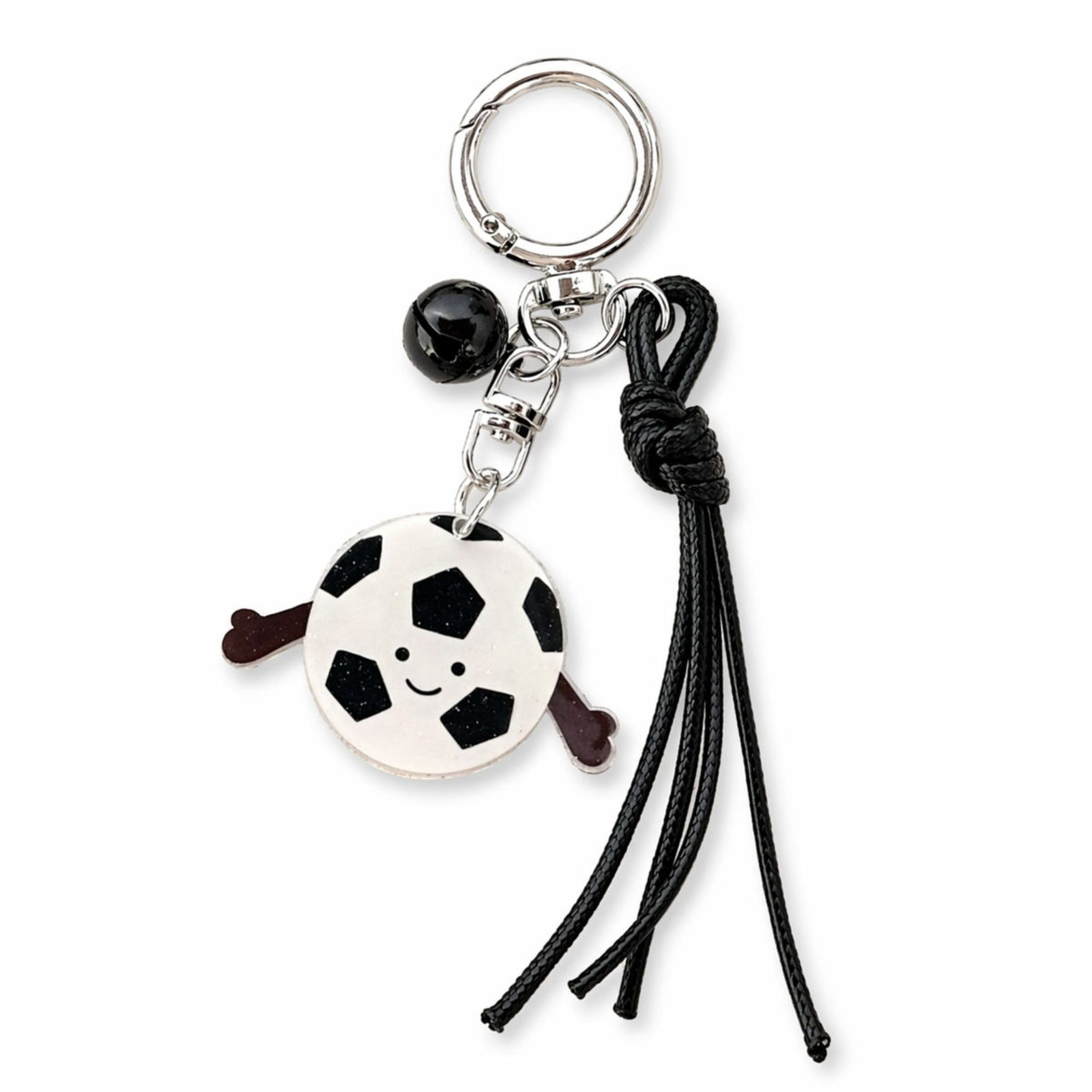 Breloc Chei Minge De Fotbal, Pandantiv Tematic Cupa Mondiala Pentru Rucsac Si Geanta, Material Acril Rezistent, Alb/Negru