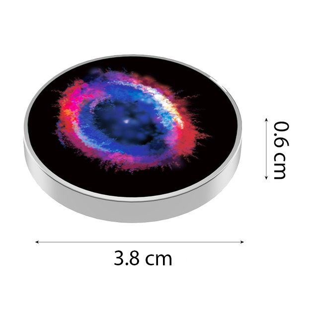 Spinner Giroscopic Metalic, Jucarie Anti-stres cu Efect Optic, Otel Inoxidabil, Model Galaxy in Eridanus, Argintiu, 3.8 x 0.6 cm