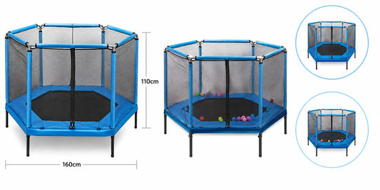 Trambulina De Gradina DNT-119, Pentru Copii, Nylon, Albastru, 160x110 cm