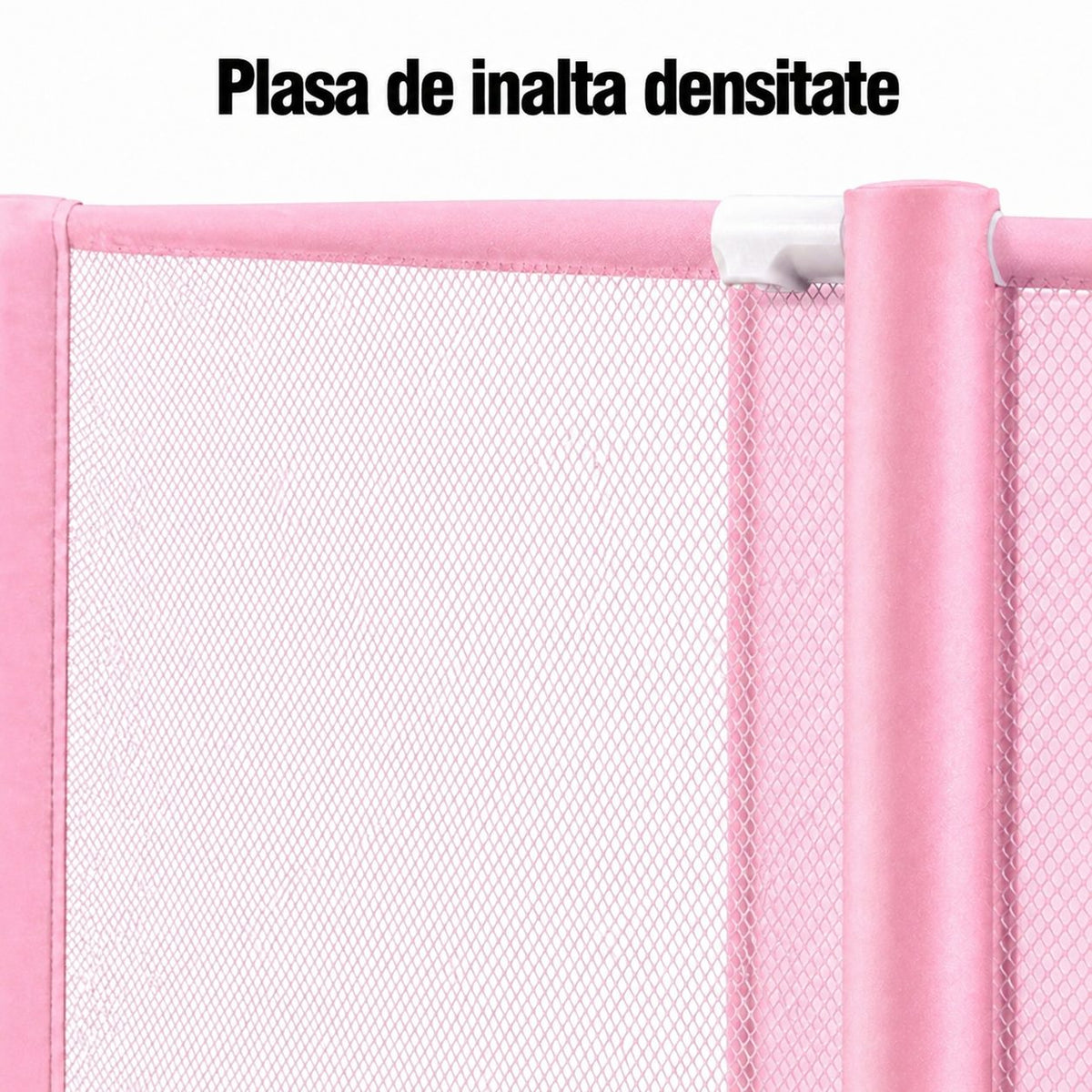 Tarc De Joaca Pentru Copii Cu Cos De Baschet, Usa Cu Fermoar, Material Textil, 130x115x65 cm, Roz Deschis