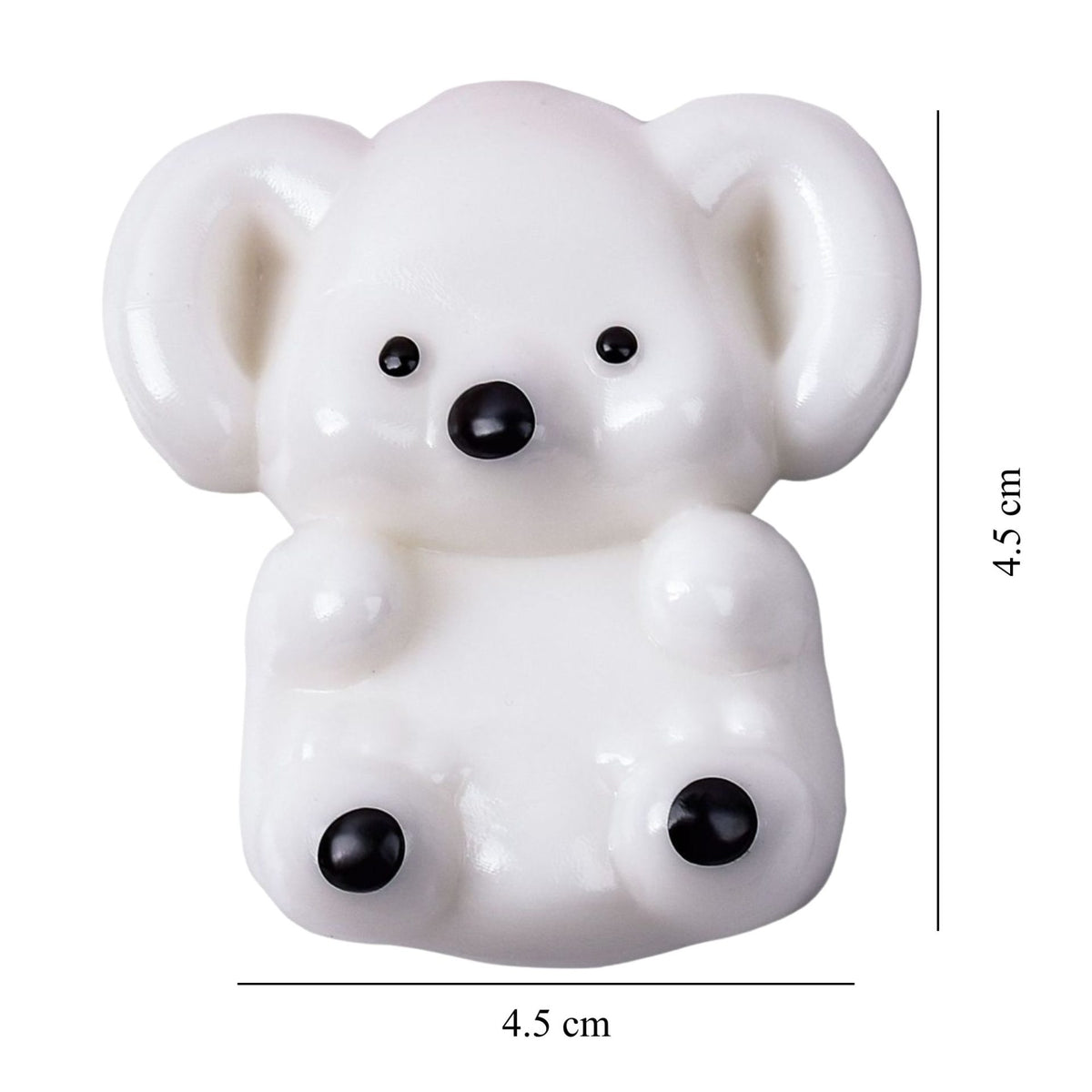 Jucarie Interactiva Antistres Squishy, Model Koala Kawaii, Textura Moale Slow Rebound, Material TPR Ecologic, 4.5 x 4.5 cm, Alb