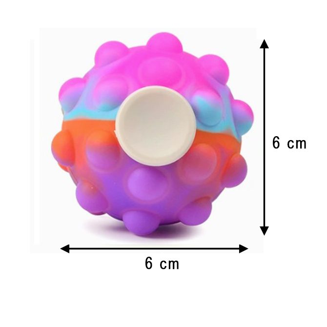 Jucarie Antistres Fidget Spinner Pop It 3D, Minge Senzoriala Rotativa, Plastic si Silicon, 6 cm, Roz Multicolor