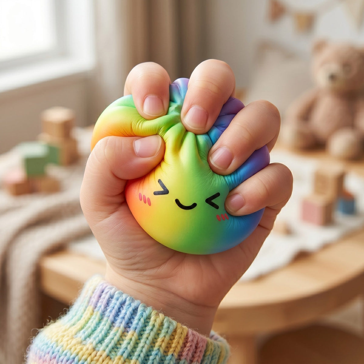 Jucarie Antistres Squishy Dumpling, Model Bao Bun cu Revenire Lenta, TPR Premium, 8.5 cm, Multicolor