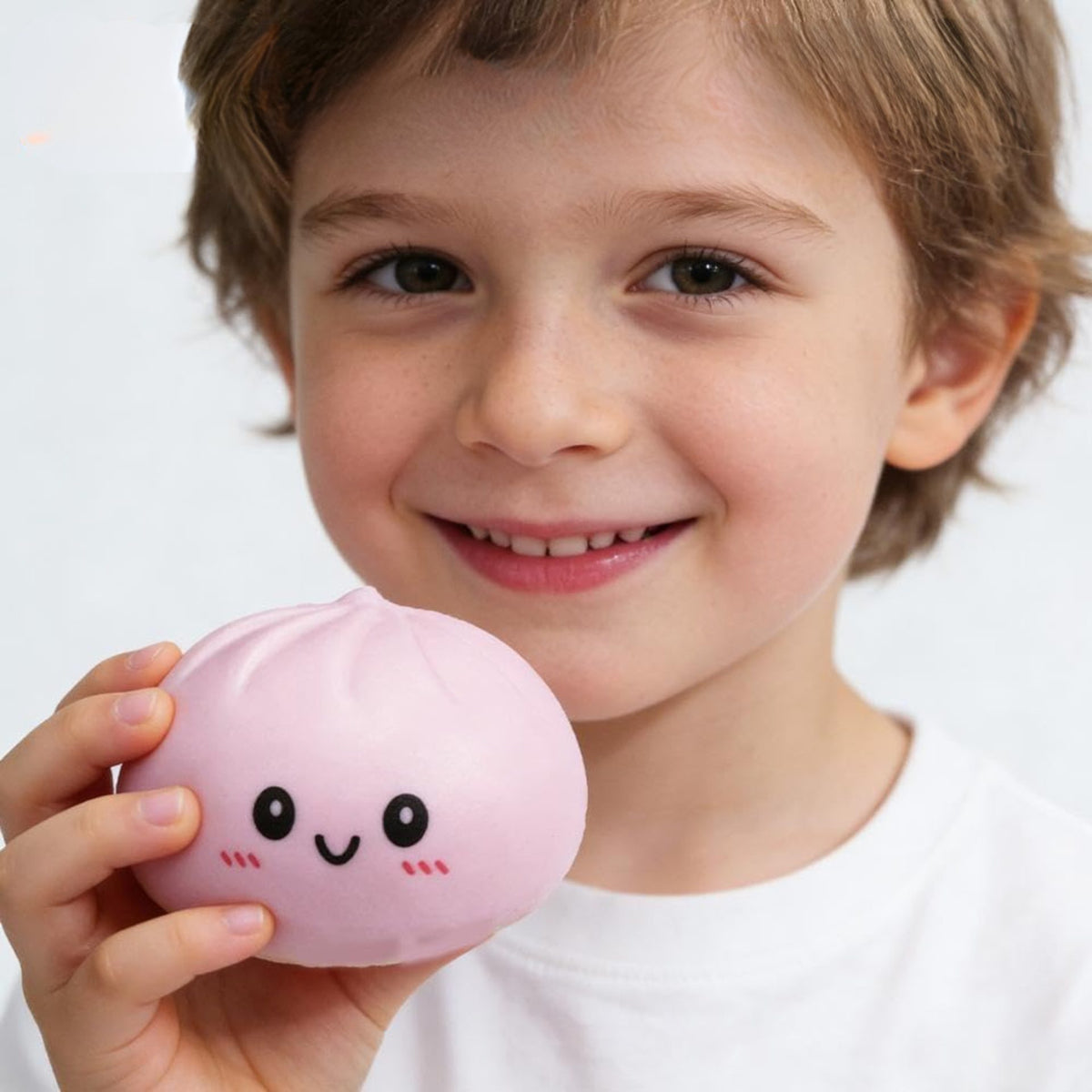 Jucarie Antistres Squishy Dumpling, Model Bao Bun cu Revenire Lenta, TPR Premium, 8.5 cm, Roz