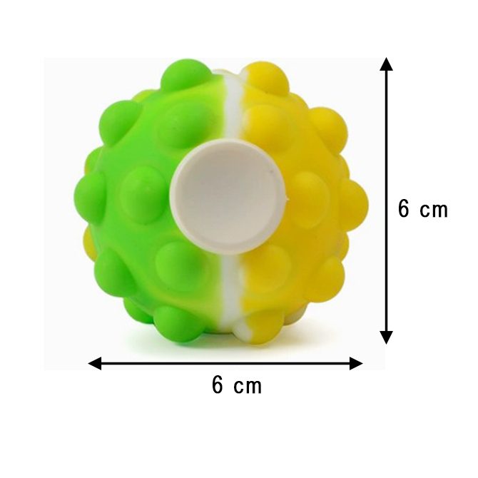 Minge Senzoriala Fidget Spinner Pop It 3D, Jucarie Rotativa Anti-stres pentru Copii si Adulti, Plastic si Silicon, 6 cm, Verde Multicolor