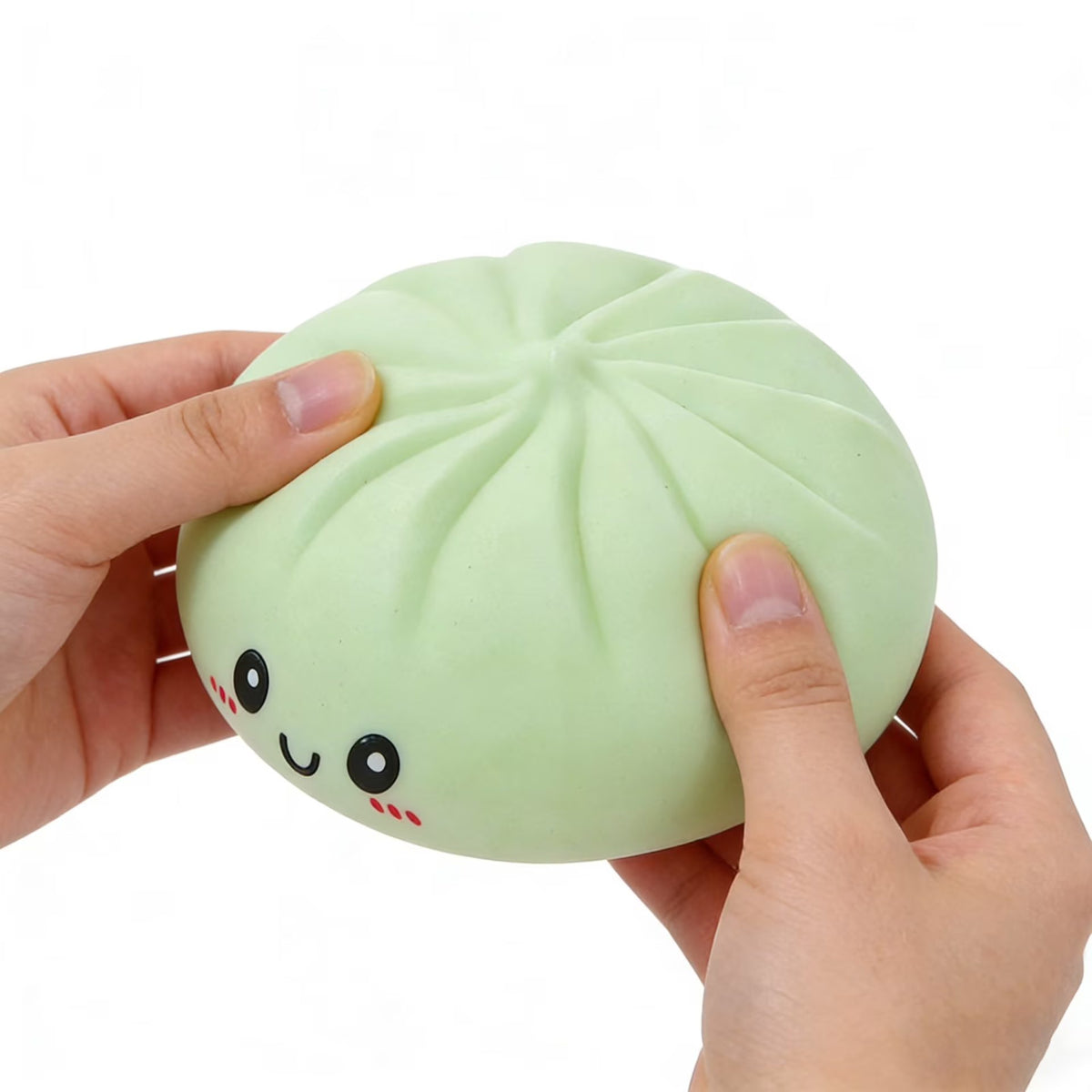 Jucarie Antistres Dumpling, Squishy Bao Bun cu Revenire Lenta, TPR Premium, 8.5 cm, Verde