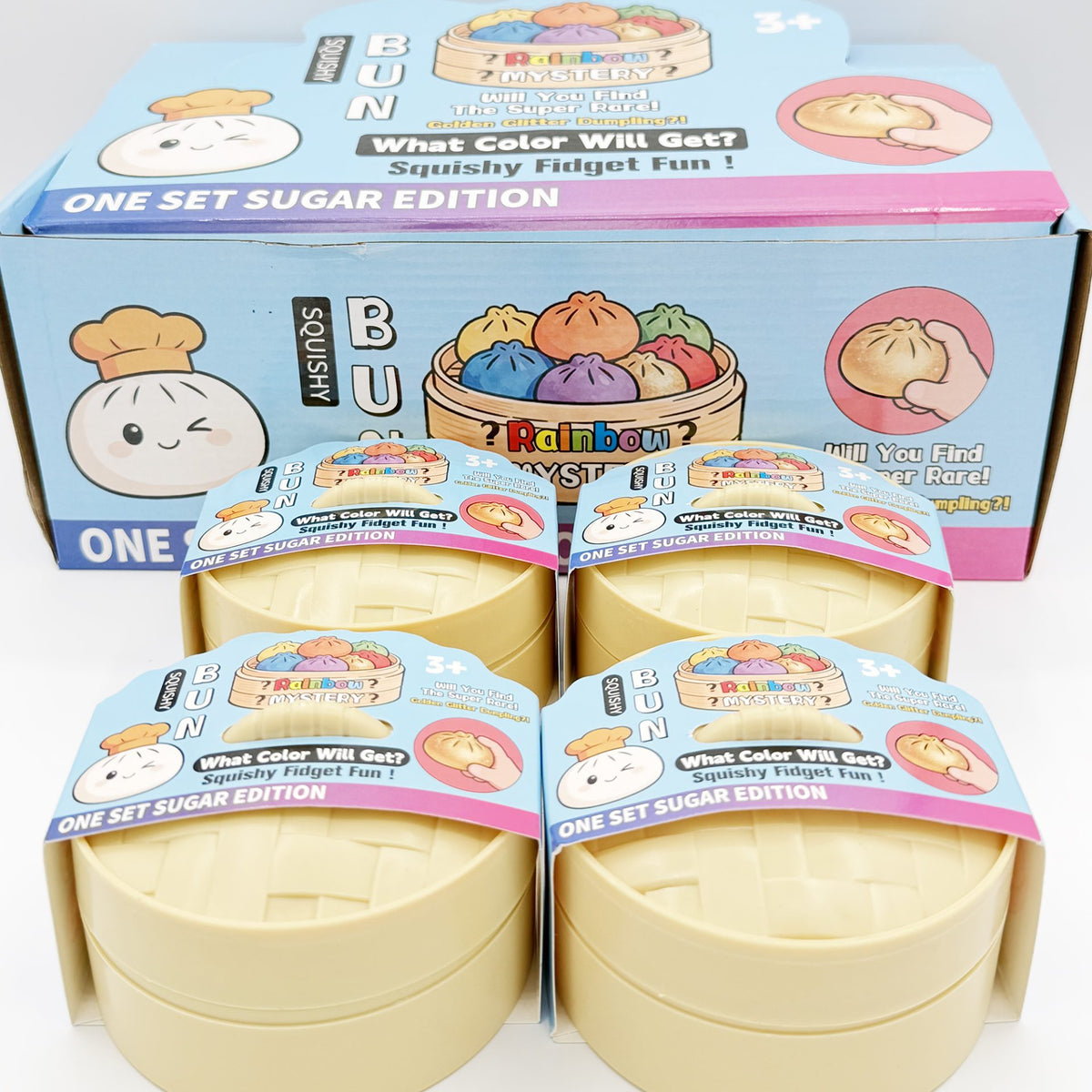 Jucarie Squishy Jumbo Antistres, Fata Zambitoare cu Sclipici, Termoplastic, 8.5 x 8.5 cm, Culoare Mix Surpriza