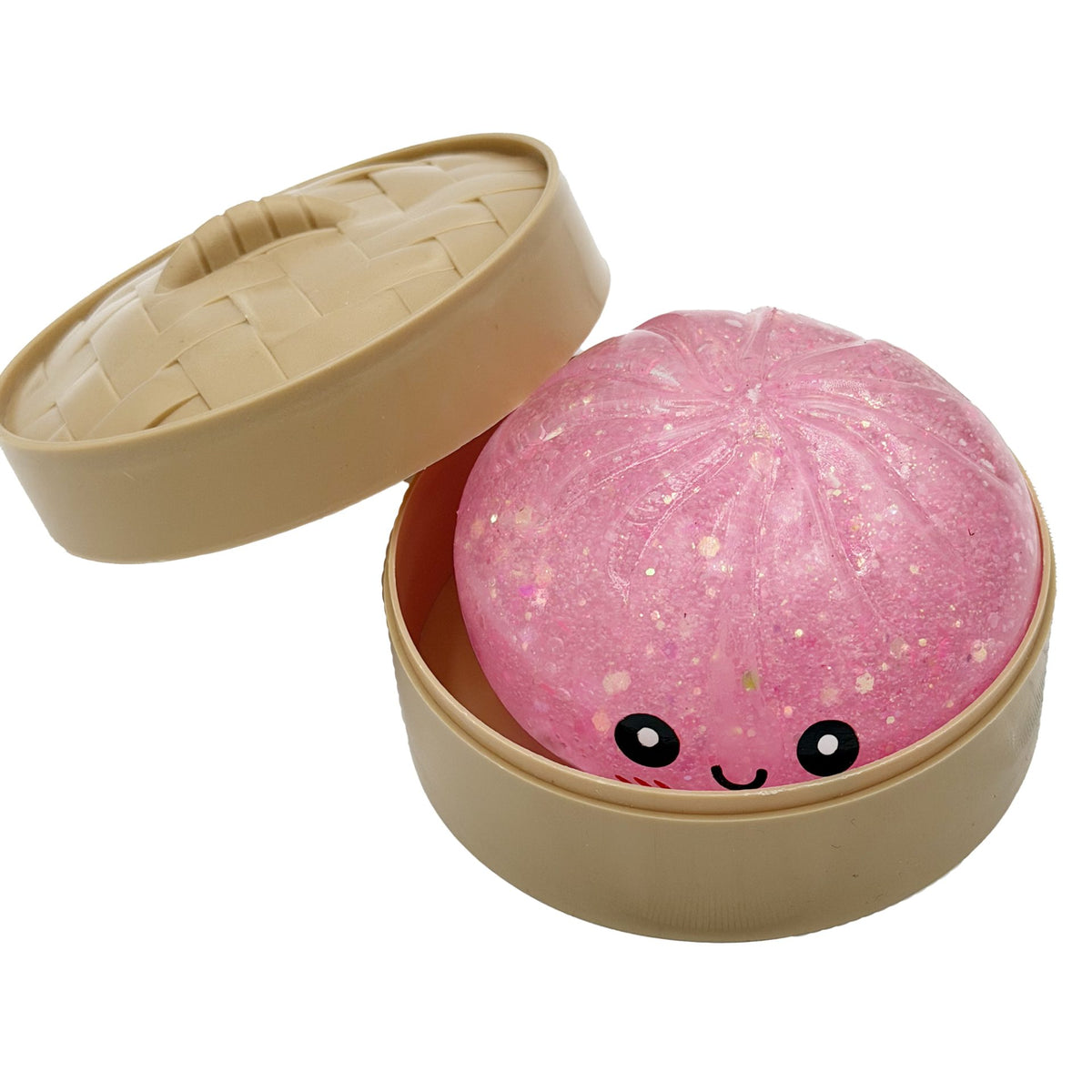 Jucarie Squishy Antistres Jumbo, Model Fata Zambitoare Sclipici, Termoplastic, 8.5 x 8.5 cm, Culoare Mix Surpriza