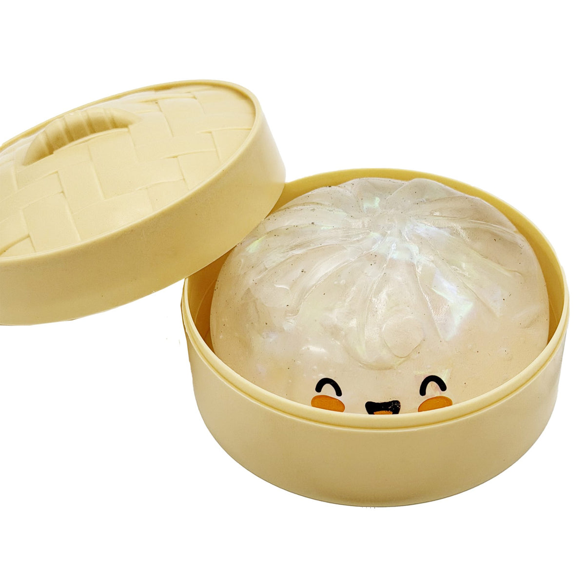 Jucarie Squishy Antistres Dumpling, Fata Zambitoare Sclipici, Termoplastic, 8.5 x 8.5 cm, Culoare Mix Surpriza