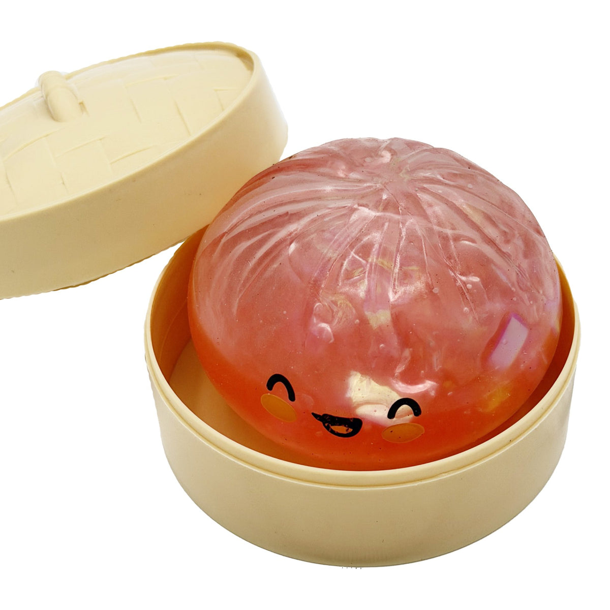 Jucarie Squishy Antistres Dumpling, Fata Zambitoare Sclipici, Termoplastic, 8.5 x 8.5 cm, Culoare Mix Surpriza